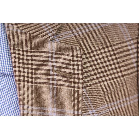 Samuelsohn Brown Plaid Cashmere-Qiviuk by Colombo 2-Btn Sportcoat Blazer 42L - Picture 5 of 13